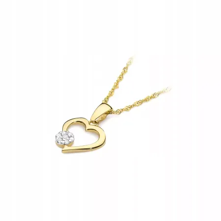 ZAWIESZKA SERCE DIAMENTY PRÓBA 585 BIAŁE ZŁOTO ZAWIESZKA SERCE DIAMENTY PRÓBA 585 BIAŁE ZŁOTO