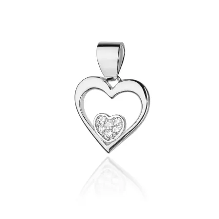 ZŁOTA 14K ZAWIESZKA SERCE DIAMENTY PREZENT ZŁOTA 14K ZAWIESZKA SERCE DIAMENTY PREZENT