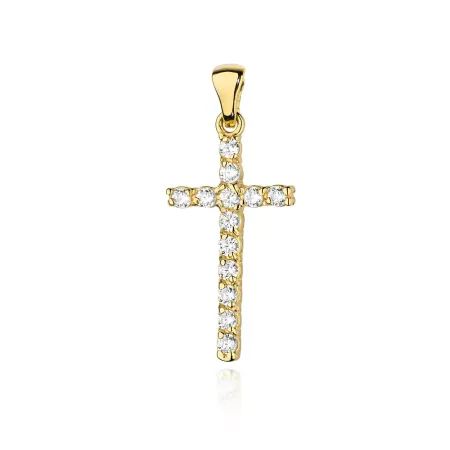 Złota Zawieszka Krzyżyk Brylanty 0,39ct Próba 585