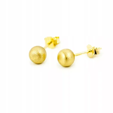 Kolczyki Złote Kulki Satyna Średnica ok 6mm K1245 Kolczyki Złote Kulki Satyna Średnica ok 6mm K1245