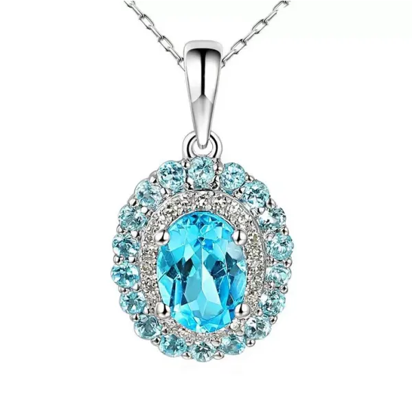 Zawieszka Topaz Diamenty Próba 585 Białe Złoto