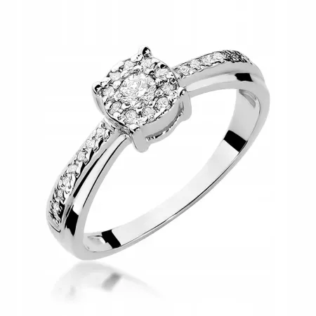 Złoty 585 Pierścionek Brylanty 0,25ct Grawer Złoty 585 Pierścionek Brylanty 0,25ct Grawer
