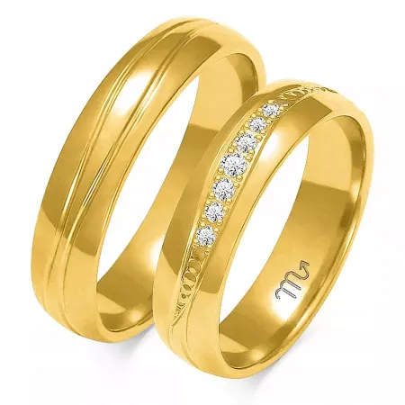 ZŁOTE 14K OBRĄCZKI 5mm SOCZEWKA BRYLANT GRAWER ZŁOTE 14K OBRĄCZKI 5mm SOCZEWKA BRYLANT GRAWER