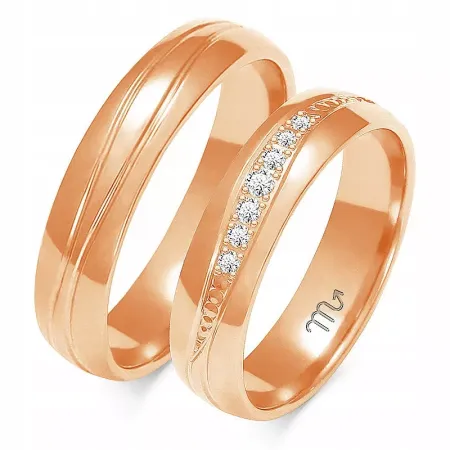 ZŁOTE 14K OBRĄCZKI 5mm SOCZEWKA BRYLANT GRAWER ZŁOTE 14K OBRĄCZKI 5mm SOCZEWKA BRYLANT GRAWER