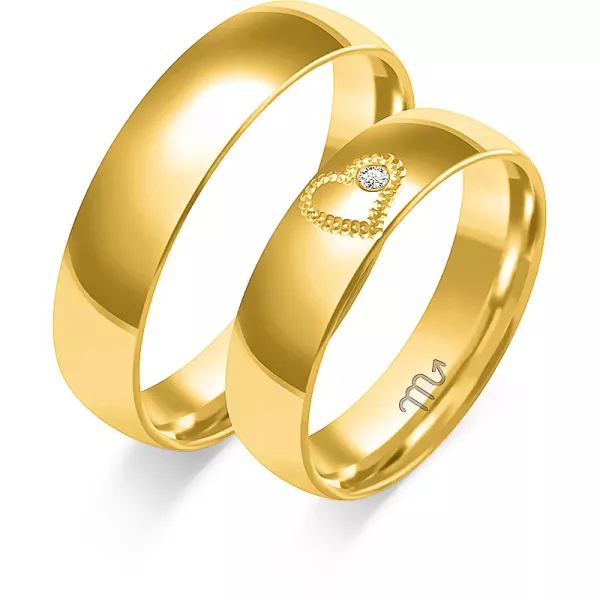 ZŁOTE OBRĄCZKI 14K ŚLUBNE BRYLANT 5mm O-369