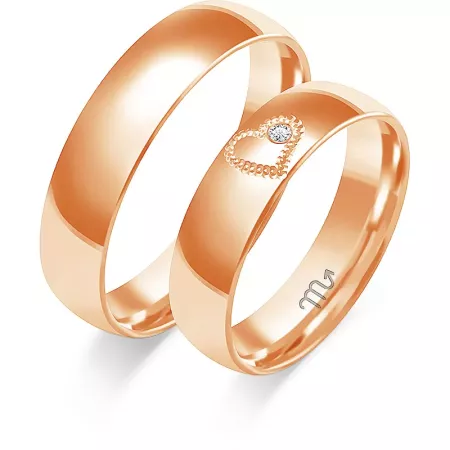 ZŁOTE OBRĄCZKI 14K ŚLUBNE BRYLANT 5mm O-369