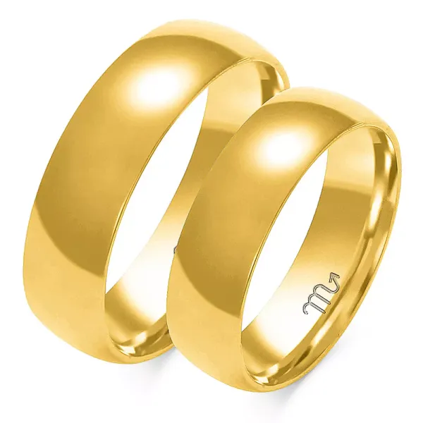 OBRĄCZKI ZŁOTE 14K PÓŁOKRĄGŁE SOCZEWKA A-104