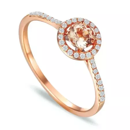 PIERŚCIONEK MORGANIT DIAMENTY PRÓBA 585 PIERŚCIONEK MORGANIT DIAMENTY PRÓBA 585
