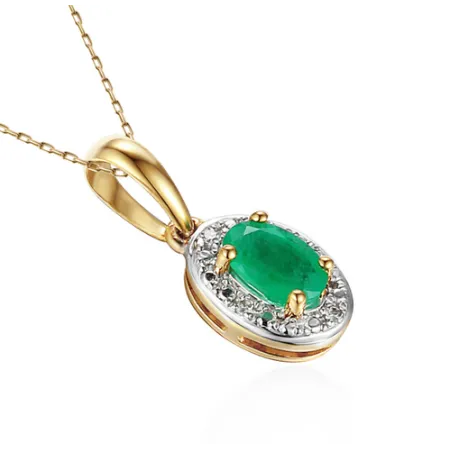 Złota 585 Zawieszka Szmaragd i Diamenty Złota 585 Zawieszka Szmaragd i Diamenty