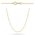 Złoty Damski Łańcuszek 585 Singapur 45cm Diament