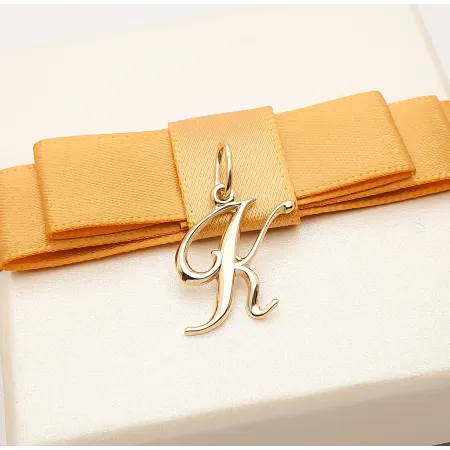 ZŁOTA ZAWIESZKA 585 LITERKA K ELEGANCKA ZŁOTA ZAWIESZKA 585 LITERKA K ELEGANCKA