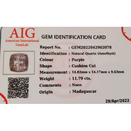Naturalny Kwarc Ametrin 11,79ct + Certyfikat