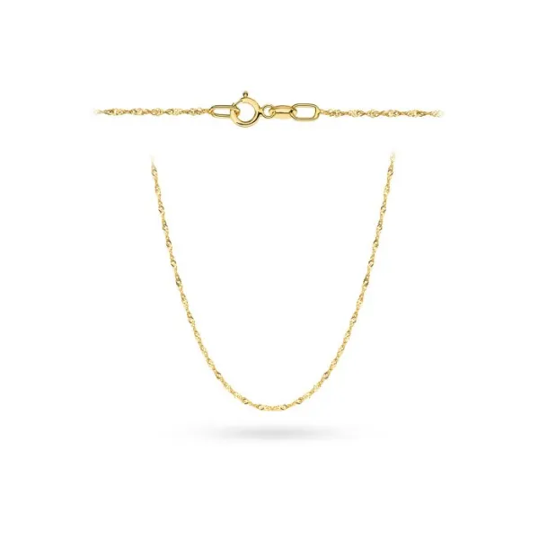 Złoty Damski 585 Łańcuszek Singapur 45cm
