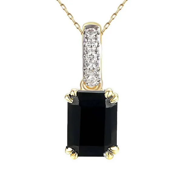 ZAWIESZKA CZARNY AGAT I DIAMENTY pr 585