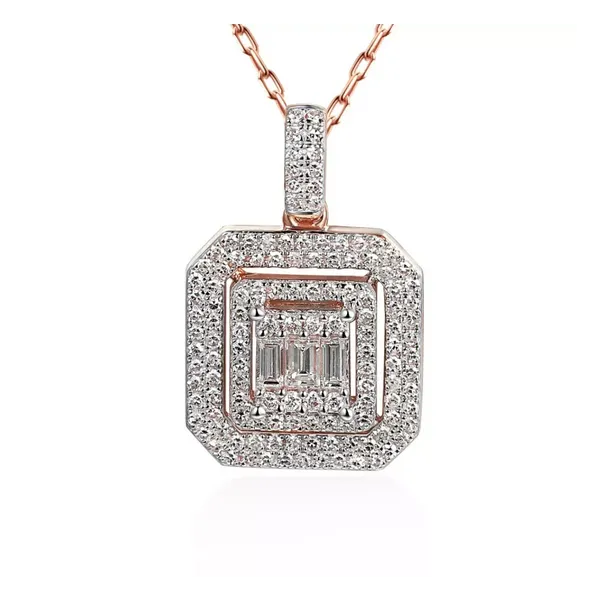 ELEGANCKA 585 ZAWIESZKA DIAMENTY RÓŻOWE ZŁOTO