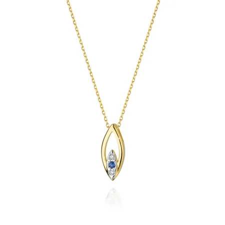 Elegancki 585 Naszyjnik Celebrytka Szafir Diamenty Elegancki 585 Naszyjnik Celebrytka Szafir Diamenty