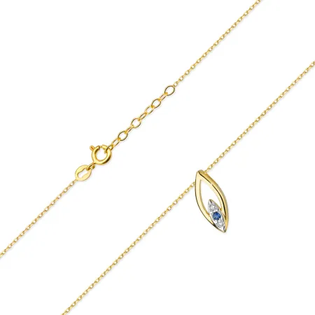 Elegancki 585 Naszyjnik Celebrytka Szafir Diamenty Elegancki 585 Naszyjnik Celebrytka Szafir Diamenty