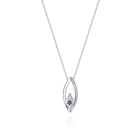 Elegancki 585 Naszyjnik Celebrytka Szafir Diamenty Elegancki 585 Naszyjnik Celebrytka Szafir Diamenty
