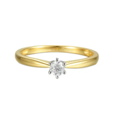 Złoty Pierścionek Zaręczynowy 585 Diament 0.15ct
