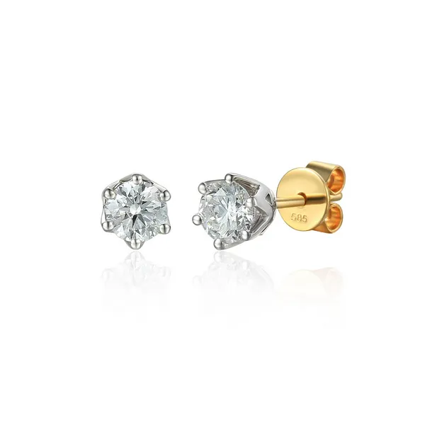 ZŁOTE KOLCZYKI 585 Z DIAMENTAMI LAB 0,52ct SZTYFT