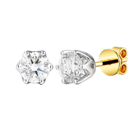 ZŁOTE KOLCZYKI 585 Z DIAMENTAMI LAB 1,00ct SZTYFT