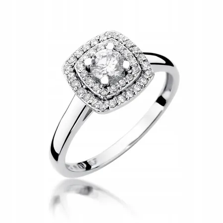 Złoty Elegancki Pierścionek 585 Brylanty 0,50ct