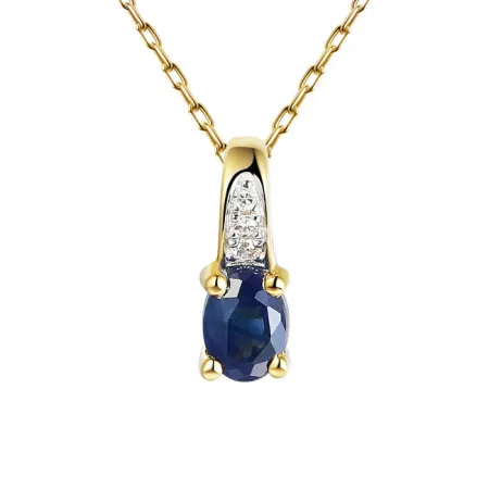 Złota Zawieszka 585 Szafir i Diamenty Złota Zawieszka 585 Szafir i Diamenty