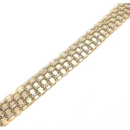 Elegancka 585 Bransoletka Żółto Białe Złoto