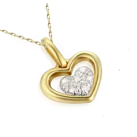 Złota Zawieszka 585 Serduszko z Diamentami Prezent Złota Zawieszka 585 Serduszko z Diamentami Prezent