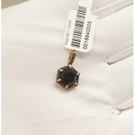 Złota 585 Zawieszka Agat Czarne Diamenty Złota 585 Zawieszka Agat Czarne Diamenty