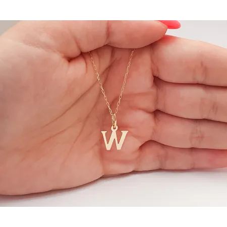 Złota Zawieszka Mała Literka ''W'' pr 585 Złota Zawieszka Mała Literka ''W'' pr 585