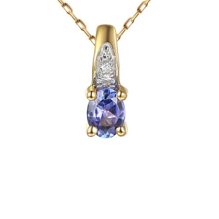 Złota Zawieszka 585 Tanzanit i Diamenty Złota Zawieszka 585 Tanzanit i Diamenty