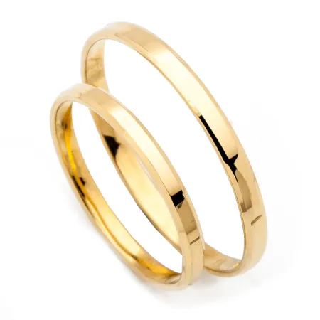 OBRĄCZKA ZŁOTA PŁASKA FAZOWANA 585 2mm GRAWER