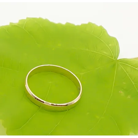 ZŁOTA OBRĄCZKA PŁASKA FAZOWANA GRAWER 3mm 585