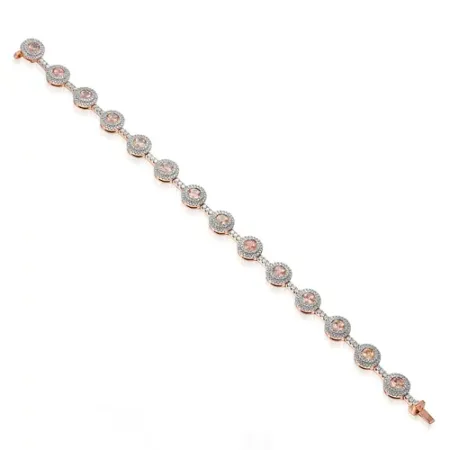 BRANSOLETKA 585 MORGANIT DIAMENTY RÓŻOWE ZŁOTO BRANSOLETKA 585 MORGANIT DIAMENTY RÓŻOWE ZŁOTO