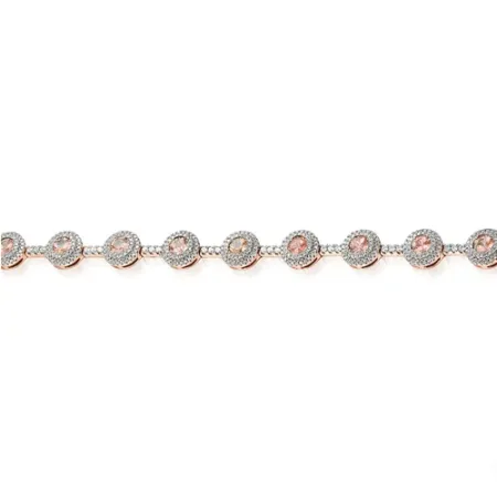 BRANSOLETKA 585 MORGANIT DIAMENTY RÓŻOWE ZŁOTO BRANSOLETKA 585 MORGANIT DIAMENTY RÓŻOWE ZŁOTO