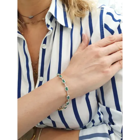 ZŁOTA BRANSOLETKA EKSKLUZYWNA SZMARAGDY DIAMENTY