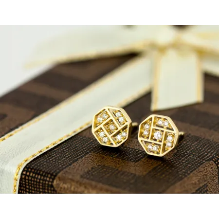 ZŁOTE KOLCZYKI Z CYRKONIAMI PR.585 