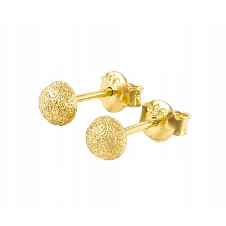 Kolczyki Złote Młotkowane Półkulki 4,5 mm