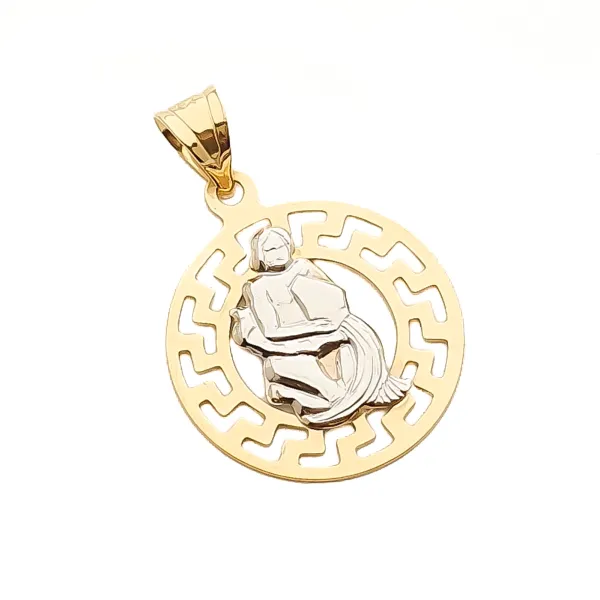 ZŁOTA 585 ZAWIESZKA ZNAK ZODIAKU WODNIK 