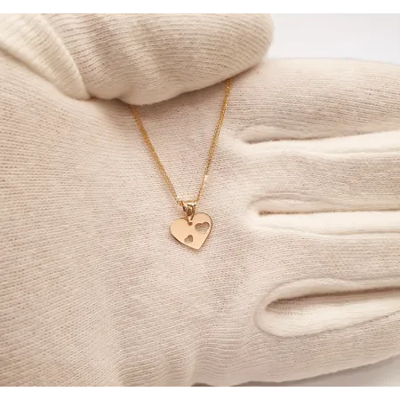 Złota 585 Zawieszka Serduszka Grawer na Prezent