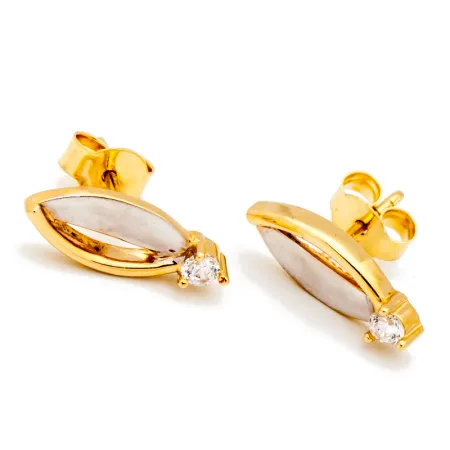 ZŁOTE KOLCZYKI NA SZTYFT Z CYRKONIĄ 585 