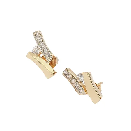 ZŁOTE ŚLICZNE KOLCZYKI CYRKONIE PRÓBA 585