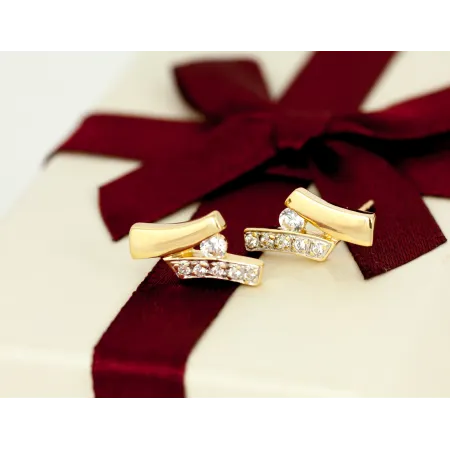 ZŁOTE ŚLICZNE KOLCZYKI CYRKONIE PRÓBA 585