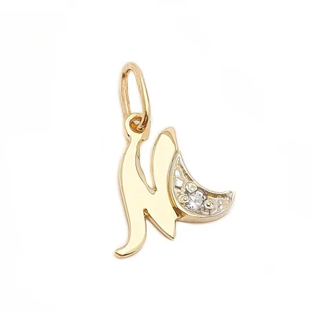 ZŁOTA 585 ZAWIESZKA LITERKA M Z CYRKONIĄ