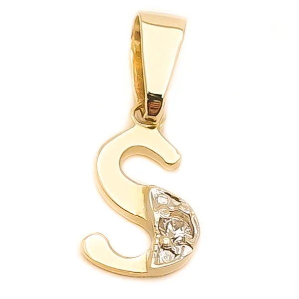 ZŁOTA ZAWIESZKA 585 LITERKA S z CYRKONIĄ 