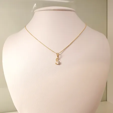 ZŁOTA ZAWIESZKA 585 LITERKA S z CYRKONIĄ 