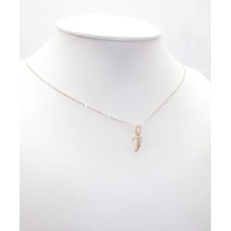 ZŁOTA ZAWIESZKA 585 LITERKA I z Cyrkonią 