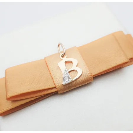 ZŁOTA 585 ZAWIESZKA LITERKA B Z CYRKONIĄ