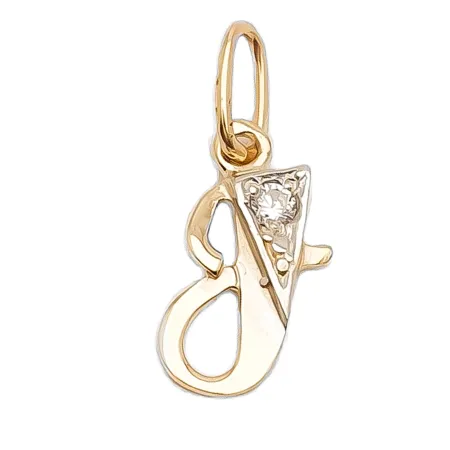 ZŁOTA 585 ZAWIESZKA LITERKA J z CYRKONIĄ